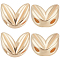 20Pcs Brass Beads, Leaf, Real 18K Gold Plated, 5x6x3mm, Hole: 0.8mm