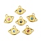 304 Stainless Steel Enamel Pendants, Real 18K Gold Plated, Evil Eye Charm, Mixed Color, 15x18x2mm, Hole: 2.8mm