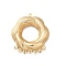 Brass Chandelier Component Links, Cadmium Free & Nickel Free & Lead Free, Hollow Flower, Real 18K Gold Plated, 34.5x30.5x4.5mm, Hole: 1.5mm
