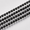 Electrophoresis Iron Rhinestone Strass Chains, Rhinestone Cup Chains, with Spool, Jet, SS12, 3~3.2mm, about 10yards/roll