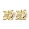Brass Stud Earrings for Women, Lead Free & Cadmium Free, Real 18K Gold Plated, 43x39.5mm