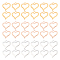 DICOSMETIC 60Pcs 3 Colors Heart Shaped Open Bezels Pendant Gold/Rose Gold/Silver Color Hollow Frame Charms for DIY Bracelet Earring Necklace Jewellry Making, Hole: 1.6mm