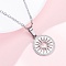 Flat Round with Heart 304 Stainless Steel Pendant Necklaces, Stainless Steel Color, 17.99 inch(45.7cm)