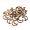 Cellulose Acetate(Resin) Pendants, Moon, Goldenrod, 25.5x21.5x2.5mm, Hole: 1.5mm