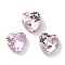 Glass Rhinestone Cabochons, Point Back & Back Plated, Faceted, Heart, Light Peach, 8x8x4.5mm