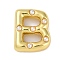 Brass Pendants, Cadmium Free & Nickel Free & Lead Free, with ABS, Letter A~Z, Letter B, 21x17.5x6.5mm, Hole: 3.5mm