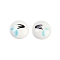 White and Black Flat Round Cartoon Resin Cabochons, Tear, 13x4mm
