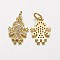 Electrophoresis Brass Micro Pave Cubic Zirconia Charms, Long-Lasting Plated, Girl, Golden, 15x10x1.5mm, Hole: 3mm