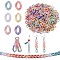 600Pcs 6 Colors Spray Painted Acrylic Linking Rings, Rubberized Style, Quick Link Connectors, for Curb Chains Making, Twist, Mixed Color, 18x13.5x4mm, Inner Diameter: 10x5mm, 100pcs/color