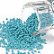 11/0 Grade A Round Glass Seed Beads, Baking Paint, Cyan, 2.3x1.5mm, Hole: 1mm, about 48500pcs/pound