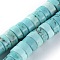 Natural Howlite Beads Strands, Heishi Beads, Dyed & Heated, Flat Round/Disc, Turquoise, 6x3mm, Hole: 0.8mm, about 120~140pcs/strand, 15.1 inch(38.5cm)