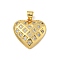 Brass Micro Pave Cubic Zirconia Pendants, Cadmium Free & Lead Free, Heart Charms, Real 18K Gold Plated, 19x19x4mm, Hole: 5x3.5mm