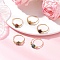 Natural Indian Agate Rings, with Brass Beads, Star, Inner Diameter: 18mm