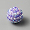 Stripe Pattern Resin Rhinestone Beads, Pave Disco Ball Round Beads, Lilac, 2x1.85cm, Hole: 2.8mm