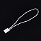 Polyester Cord with Seal Tag, Plastic Hang Tag Fasteners, White, 190~195x1mm, Seal Tag: 11x8x3mm and 9x3x2mm, about 1000pcs/bag
