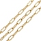 304 Stainless Steel Cable Chains, Ion Plating(IP), Soldered, Rectangle, with Spool, Golden, 6.5x2.5x0.5mm
