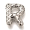 Brass Pendants, Hollow Letter Charms, Rack Plating, Long-Lasting Plated, Cadmium Free & Lead Free, Letter R, 23x19.5x7mm, Hole: 5x2.7mm