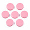 Painted Natural Poplar Wood Beads, Flat Round, Pink, 15x4.5mm, Hole: 1.2mm