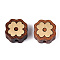 Natural Sandalwood Mala and Brass Finding Beads, Undyed, Four Leaf Clover, 14x14x7mm, Hole: 2mm