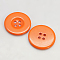 Resin Buttons, Dyed, Flat Round, Dark Orange, 28x3mm