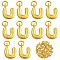 10Pcs Rack Plating Brass Pendants, with Jump Ring, Lead Free & Cadmium Free & Nickel Free, Long-Lasting Plated, Letter U, 18.5x14.5x4.5mm, Hole: 2.5mm
