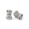 Brass Micro Pave Cubic Zirconia Beads, Cadmium Free & Nickel Free & Lead Free, Real Platinum Plated, 9x7mm, Hole: 1.2mm