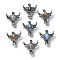 Natural & Synthetic Mixed Gemstone Pendant, with Brass Findings, Lead Free & Cadmium Free, Cattle, 27.5x30.5x15.5mm, Hole: 5.5x4.5mm