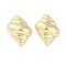 Sea Snail Brass Stud Earrings for Women, Real 18K Gold Plated, 27x21mm