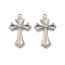 Non-Tarnish 304 Stainless Steel Pendants, Cross Charm, Stainless Steel Color, 22x14x2.5mm, Hole: 1mm