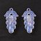 Transparent Acrylic Pendants, Glitter Powder, Grape Charms, Clear, 43.5x25x15mm, Hole: 2.4mm, about 100pcs/500g