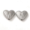 Tarnish Resistant 304 Stainless Steel Beads, Heart with Flower, Stainless Steel Color, 10x11.5x3mm, Hole: 1.2mm