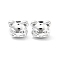 Plating CCB Plastic Beads, Tiger, Platinum, 13.4x15.8x13.2mm, Hole: 3.5mm