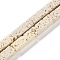 Synthetic Lava Rock Dyed Beads Strands, Rectangle, Floral White, 13~14x4x4mm, Hole: 1mm, about 29pcs/strand, 15.24''(38.7cm)