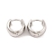 Brass Hoop Earrings for Women, Lead Free & Cadmium Free, Platinum, 8.5x14.5mm
