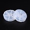 Plastic Bead Containers, Flip Top Bead Storage, Jewelry Box for Nail Art Decoration, 6 Compartments, about 7.8cm in diameter, 1.8cm high