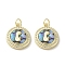 Brass Micro Pave Clear Cubic Zirconia Pendants, with Shell, Real 18K Gold Plated, Human, Flat Round, Cadmium Free & Lead Free, 18x15.5x3.5mm, Hole: 3.4mm