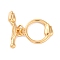 Brass Toggle Clasps, Cadmium Free & Nickel Free & Lead Free, Long-Lasting Plated, Flower, Real 18K Gold Plated, rimg: 16.5x13x3mm, Hole: 1.8mm, bar: 7x19x3.5mm, hole: 1.8mm