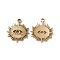 PVD Vacuum Plating 201 Stainless Steel Charms, Sun with Eye Charm, Real 18K Gold Plated, 20.5x18x2mm, Hole: 2mm