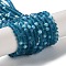 Imitation Jade Glass Beads Strands, Half AB Color Plated, Faceted, Frosted, Rondelle, Marine Blue, 3.5~3.8x3mm, Hole: 1mm, about 105~110pcs/strand, 29~31cm