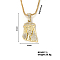 Vintage Alloy Crystal Rhinestone Jesus Head Pendant Necklaces, Golden, 23.62 inch(60cm)
