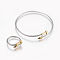 304 Stainless Steel Jewelry Sets, Adjustable Bangles and Rings, Golden & Stainless Steel Color, 56mm, 18mm