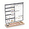GLOBLELAND 5-Tier 132 Holes Earring Holder Jewelry Holder Organizer Stand Tree Iron Storage Jewelry Rack Jewelry Display Holder with Wooden Tray for Earrings Necklaces Bracelets Watches and Rings