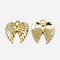 Brass Charms, Wing, Real 18K Gold Plated, 14x12x2mm, Hole: 1.5mm
