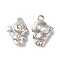 Rack Plating Alloy Pandants, with Clear Glass, Nickel Free, Spaceman with Star Charms, Platinum, 17.5x12.5x5mm, Hole: 1.8mm