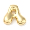 Brass Pendant, Real 18K Gold Plated, Letter A, 22x23x6.8mm, Hole: 3x2.3mm