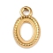 304 Stainless Steel Pendant Cabochon Settings, Oval, Golden, Tray: 8.5x6.5mm, 13.5x8.5x1.5mm, Hole: 1.8mm
