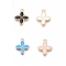 Alloy Pendants, with Enamel, Flower, Light Gold, Mixed Color, 18x15.5x2mm, Hole: 1.5mm