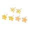 Rack Plating Flower Brass Stud Earrings, with Enamel, Long-Lasting Plated, Lead Free & Cadmium Free, Real 18K Gold Plated, Mixed Color, 10x10mm