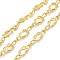 Alloy Link Chains, with Spool, Long-Lasting Plated, Unwelded, Golden, 7~22x7~10x1.5~4mm, about 10.93 yards(10m)/roll
