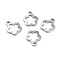 Non-Tarnish 304 Stainless Steel Charms, Flower, Stainless Steel Color, 13x11x1.3mm, Hole: 1.6mm